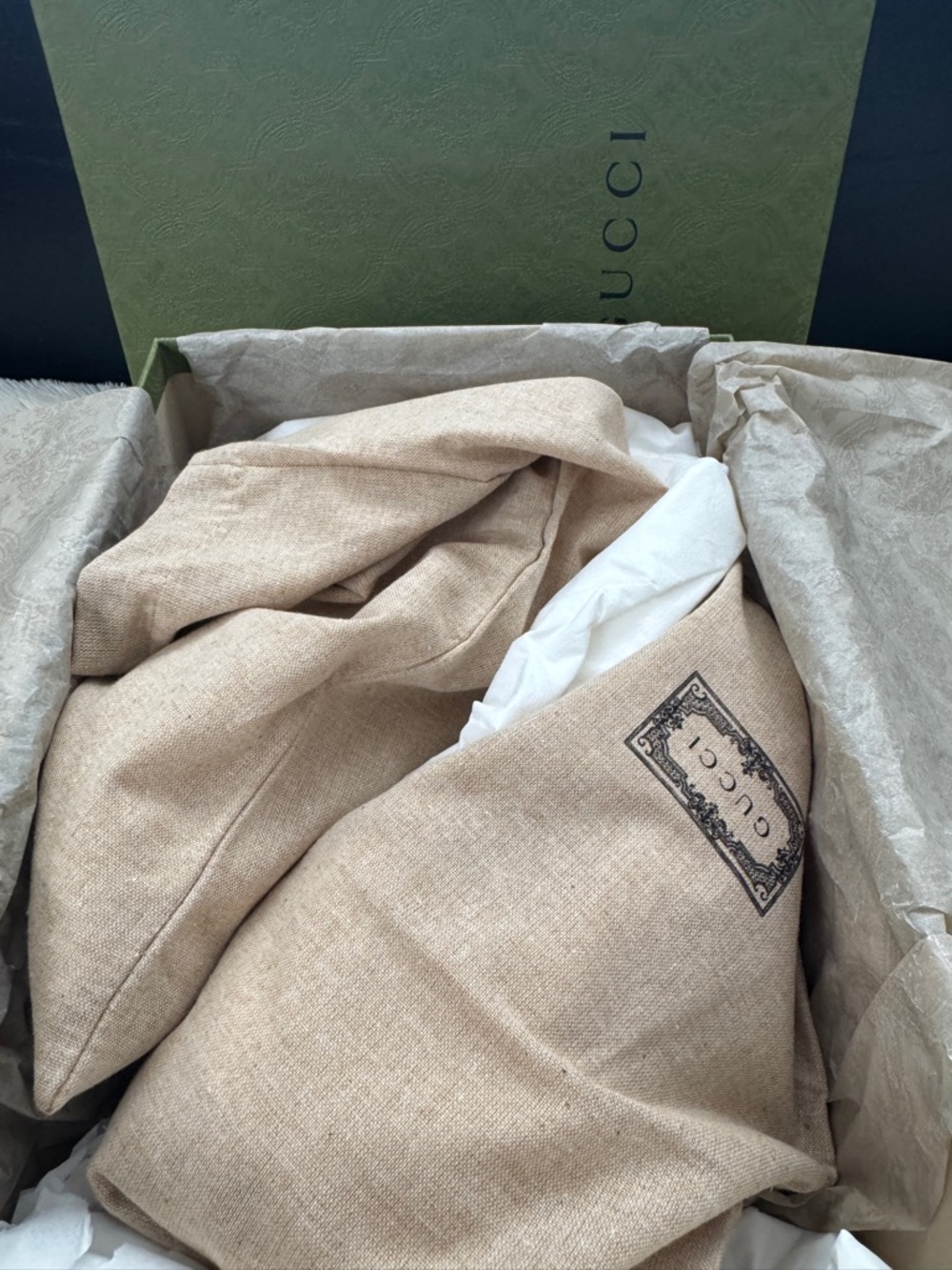 Gucci Ivory Peep-Toe Ankle-Strap Heels with Gold Medallion - Picture 9 of 10